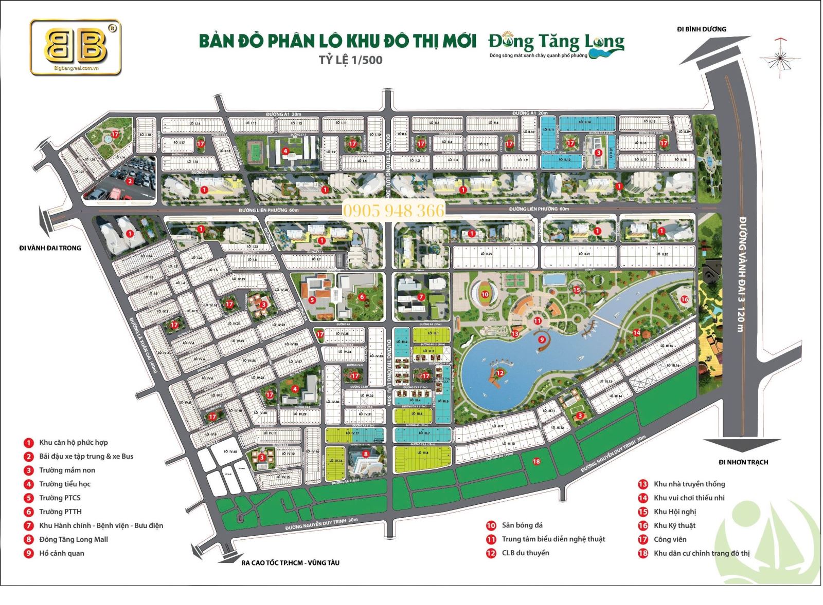 Mặt bằng khu đô thị Đông Tăng Long phường Trường Thạnh